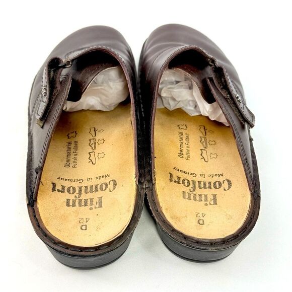 Finn Comfort Germany Brown Leather Closed Toe Comfort Slide Clog - Picture 9 of 16
